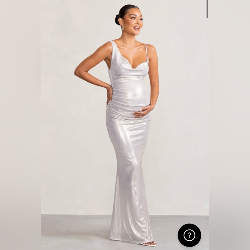 Club L London silver maternity gown US 6